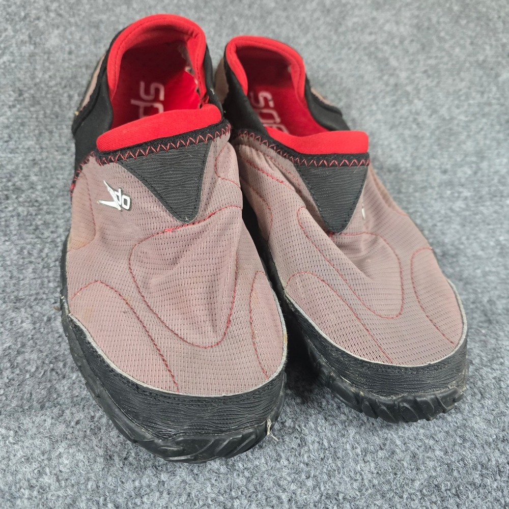 Speedo Men's Water Shoes Aqua Socks Slip On Red‎ Black Size 10